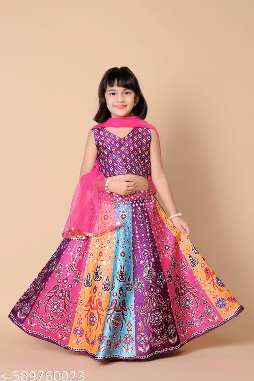 Agile Funky Kids Girls Lehanga Cholis